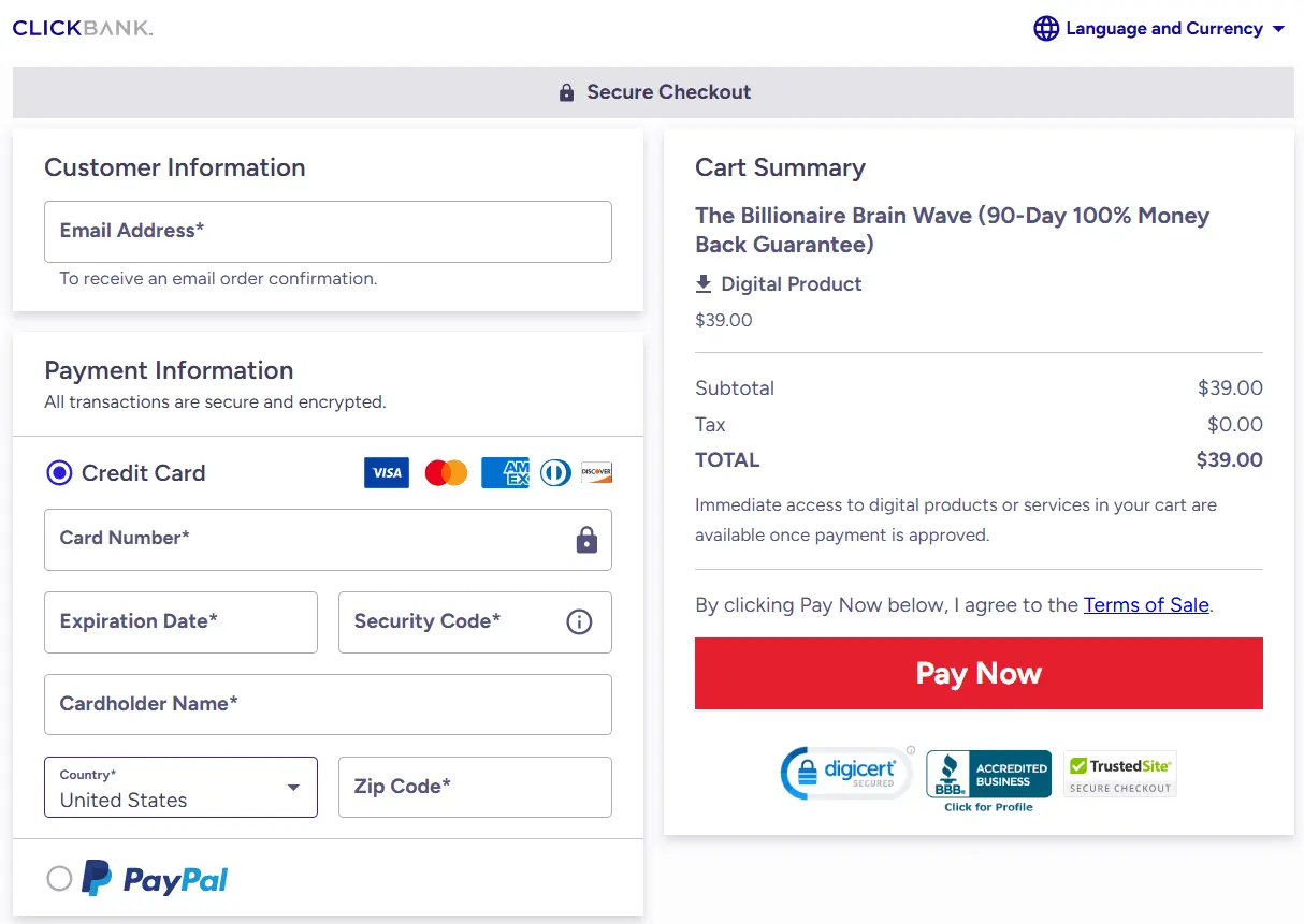 billionaire-brain-wave-checkout-page